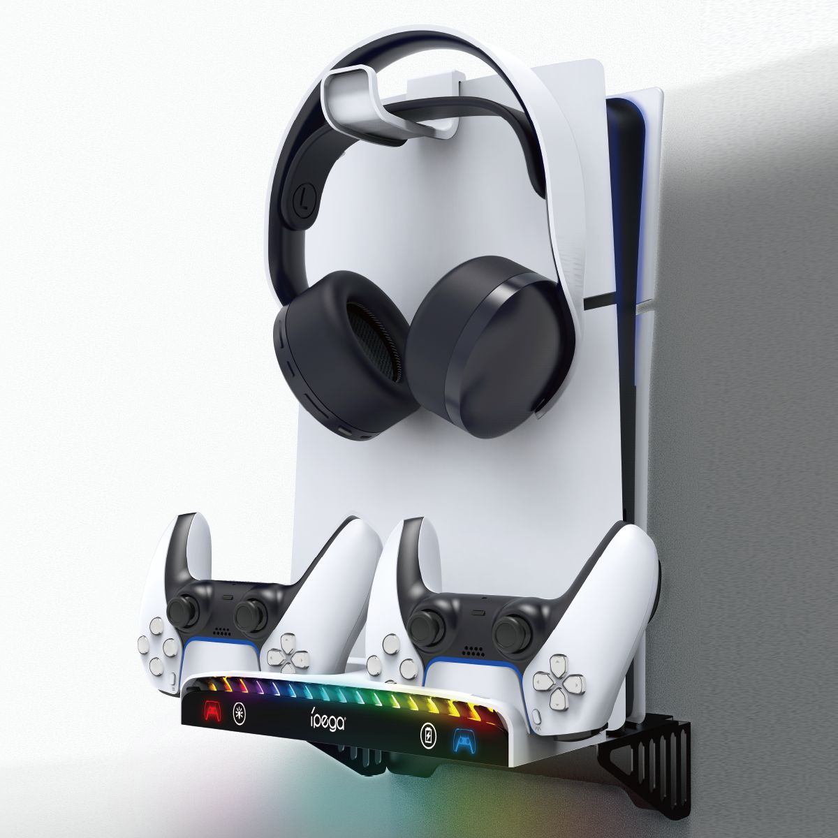 PS5 Slim/PS5 Wandhalterungs mit Ladestation Playstation-Halterung（1 Stück）