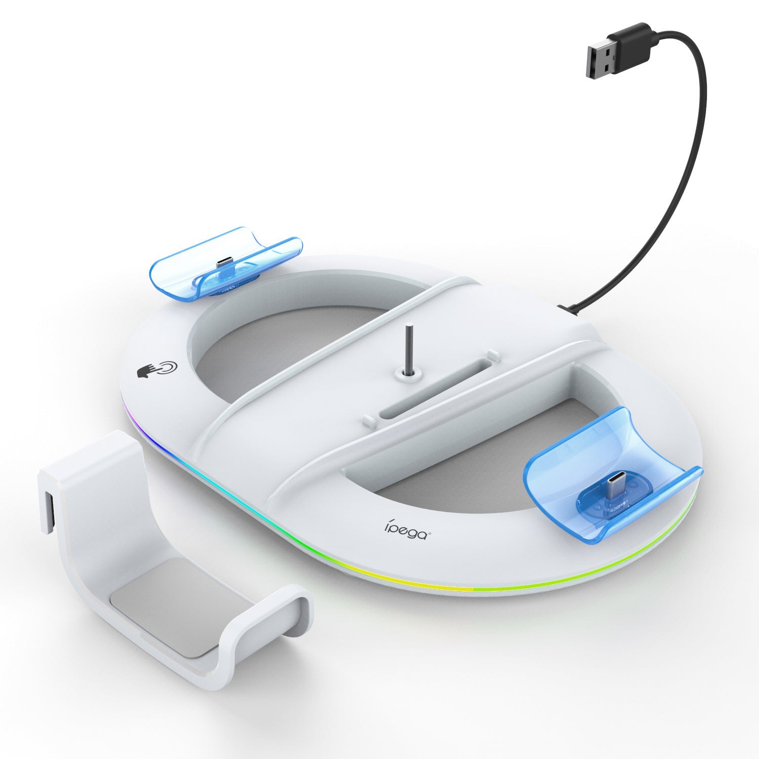 PS5 Slim Vertikal Ständer mit LED-Umgebungslicht ,Schnellladeständer Playstation-Halterung Zubehör für Playstation 5 Slim(1 Stück )